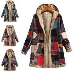 Store category Sign Up Now ! You may also like Ladies Jacket Ethnic Print Outwear Women Long Sleeve Work Cozy Hooded Coat Product Details Description: Condition: 100% Brand New and High Quality Gender: Women Womens, Ladies  Style: Women's Cardigan Jacket, Women Winter Warm Outwear, Women Outerwear Jacket Pattern Type: Ethnic Print Patchwork, Hooded, Breasted, Pockets, Lined Color: Red,Green, Gray, Wine Red (Optional) Size: S, M, L, XL, XXL,XXXL,XXXXL,XXXXXL (Follow the size chart to select please) Material: 95%Polyester 5%Spandex Neckline: Hooded Length:Above Knee Sleeve Length: Long Sleeve Season: Autumn Fall, Winter Occasions: Casual, Traveling, Vacation, Working, Party, Everyday, Dates, Movies Features: 1. This Jacket features thicken lined with lined hood to provide good warmth. The ho Hooded Patchwork Outerwear For Fall, Fall Patchwork Hooded Outerwear, Winter Patchwork Hooded Jacket For Cold Weather, Fall Patchwork Hooded Jacket For Cold Weather, Multicolor Warm Outerwear For Fall, Warm Multicolor Outerwear For Fall, Bohemian Patchwork Sweater Coat For Winter, Multicolor Long Sleeve Hooded Jacket For Cold Weather, Multicolor Hooded Jacket For Cold Winter Weather