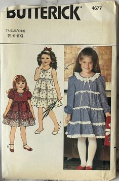 Tiered Dress Pattern, Butterick Dress Patterns, Women's Sewing Patterns, Childrens Sewing Patterns, Babydoll Shirt, Dress Patterns Free, Doll Dress Patterns, Mccalls Sewing Patterns, Womens Sewing Patterns