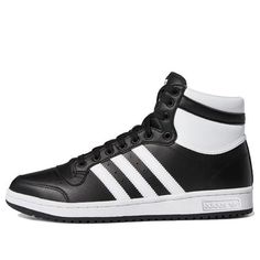 adidas Top Ten 'Black White' FV6132 (SNKR/Skate/High Top) Classic Adidas High-top Sneakers For Streetwear, Classic Adidas High-top Sneakers With Logo, Adidas Classic High-top Sneakers For Streetwear, Classic Adidas Skate Shoes For Streetwear, Classic High-top Skate Shoes With Three Stripes Branding, Classic High-top Skate Shoes With Three Stripes, Classic Black Adidas Skate Shoes, Black Adidas Logo Lace-up Skate Shoes, Black Adidas Lace-up Skate Shoes