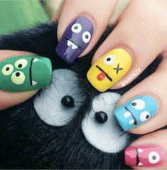 Monster Nails, Unghie Nail Art, Nail Art Pictures, Nails For Kids, Nail Tattoo, Cute Nail Art, Halloween Nail Art, Girls Nails