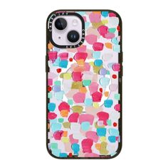 an iphone case with colorful shapes on it