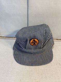 60s VTG Denim Hickory Stripe Engineer Hat Railroad Utility Cap USA A A Railroad. Super clean unworn. The hat and pin are from Arcade and Attica Railroad in Upstate NY. C1 Engineer Hat, Construction Hat, Hat Aesthetic, Upstate Ny, Super Clean, Clothing Ideas, A A, Work Wear, Hats