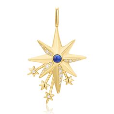 This double-sided statement charm is the perfect way to add a celestial moment to a simple chain necklace. The large star features a blue lapis lazuli gemstone centre and sparkling cubic zirconia on one side and iridescent mother of pearl on the other. Crafted from 14kt gold-plated sterling silver and packed with coloured nano gems and stunning corundum stones, elevate your look instantly with this head-turning design. • Material: 14kt gold plated on sterling silver with Nano gems, Corundum, Cub Thomas Sabo Bracelet, Simple Chain Necklace, Blue Topaz Bracelet, Simple Chain, Peridot Necklace, Lapis Lazuli Gemstone, Blue Lapis Lazuli, Mini Hoop Earrings, Onyx Bracelet