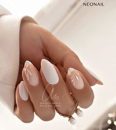 Bridal Nails Designs, Casual Nails, Bride Nails, Neutral Nails, Bridal Nails, Elegant Nails, Manicure Y Pedicure, Unique Nails, Fancy Nails