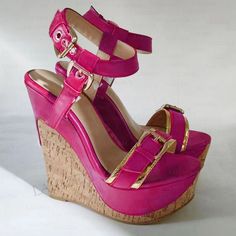 SEIIHEM Women Sandals Platform Wedges Patchwork Faux Leather Buckle Straps Ladies Female Shoes Woman Plus Big Size 39 43 45 48 Welcome to customize colors/material/circumference, etc. More choices for you to be fashion & unique.  You MUST Contact us before placing an customize order. Or the shoes will be sent with default options in our listing. Wedges For Women, Pink Leather Wedge Sandals For Party, High Heel Wedges Platform, Heels Ideas, Jorge Gonzalez, Coral Wedges, Platform Wedges Shoes, Fashion Shoes Heels, Fashion Shoes Sandals