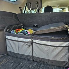 an open trunk in the back of a car