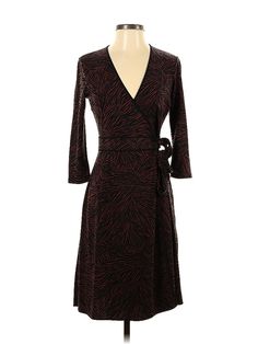 BCBGMAXAZRIA Cocktail Dress Size: X-Small Brown Dresses - used. 100% Polyester, Wrap, V Neck, Midi/Calf Length, 3/4 Sleeve | BCBGMAXAZRIA Cocktail Dress - Wrap: Brown Dresses - Used - Size X-Small Petite Brown Cocktail Dress, Brown Cocktail, Brown Dresses, Dress Wrap, Brown Dress, Wrap Dress, Cocktail Dress, Women Handbags, V Neck