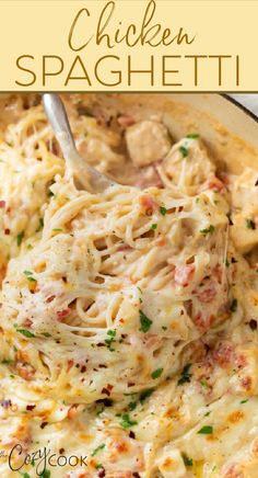 chicken spaghetti with rotel tomatoes in a casserole dish Healthy Dinner Recipes For Family, Chicken Spaghetti Recipes, Recipes Healthy Dinner, Meal Train Recipes, Dinner Recipes For Family, Chicken Spaghetti, Pasta Dinner Recipes, Easy Casserole Recipes