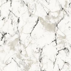 a white marble textured wallpaper with black and grey veining on the surface