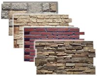 four different types of stone veneers stacked together