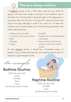 the instructions for bedtime routine