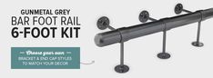 the gunmet grey bar foot rail 6 foot kit is on sale for $ 69