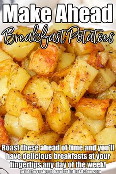 a white bowl filled with potatoes on top of a table