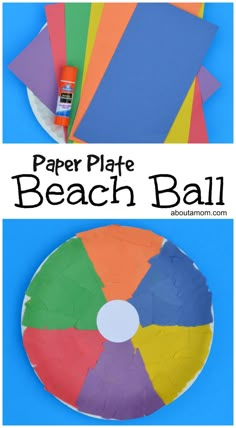 paper plate beach ball craft for kids to make