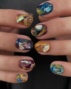 Cute Nail Colors, August Nails, Witchy Nails, Short Nail, Stunning Eyes, Nail Studio, Prom Nails, Nail Inspiration