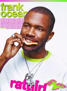 a man brushing his teeth on the cover of frank ocean