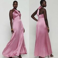 New! Reformation Veria Silk Maxi Dress Sugar Plum Size 10 Retail $448 100% Silk Will Steam Before Shipping Out Luxury Party Dress With Bias Cut, Luxury Bias Cut Party Dress, Fitted Pink Silk Evening Dress, Elegant Pink Silk Cocktail Dress, Pink Bias Cut Dress For Evening, Pink Bias Cut Dress For Formal Occasions, Formal Pink Bias Cut Dress, Silk Maxi, Reformation Dresses