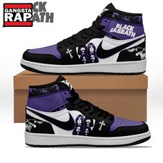 Black Sabbath Music Fans Lover Air Jordan 1 Hightop Shoes Elevate your sneaker game while showcasing your love for legendary rock with the Black Sabbath Music Fans Lover Air Jordan 1 Hightop Shoes. This unique footwear is not just a pair of shoes; it’s a statement piece that fuses the iconic designs of Air Jordan with the raw, electrifying spirit of one of the most influential rock bands in history. These Hightop Shoes are crafted for both comfort and style, featuring the timeless silhouette tha Black High-top Hip Hop Skate Shoes, Black Round Toe Skate Shoes In Hip Hop Style, Black High-top Sneakers Hip Hop Style, Hip Hop Black Lace-up Sneakers, Black Lace-up Hip Hop Sneakers, Custom Black High-top Sneakers For Skateboarding, Black Hip Hop Sneakers For Sports, Hip Hop Style Black Sneakers For Sports, Black High-top Sneakers With Round Toe For Hip Hop