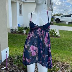 Nwt Free People Blue Combo Multi-Color Floral Mini Dress, Size X-Small, Msrp $88.00, Machine Washable, 100% Polyester, Adjustable Spaghetti Straps, Semi-Sheer, Asymmetrical Length Blue Mini Dress With Built-in Bra For Spring, Fitted Mini Beachwear Dress For Daywear, Fitted Beachwear Mini Dress For Daywear, Fitted Mini Dress For Beach Daywear, V-neck Blue Dress With Built-in Bra, Summer Blue Mini Dress With Built-in Bra, Blue Mini Dress With Built-in Bra For Summer, Spring Beachwear Dresses With Built-in Bra, Spring Blue Mini Dress With Built-in Bra