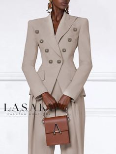 Lasaky - Urban Blazer with Classic Lapel Collar and Regular Fit Classy Modest Dresses, Plain Blazer, Elegant Dressing, Jacket Outfit Women, Types Of Coats, Space Force, Classy Dress Outfits, Classic Blazer, Blouse For Women