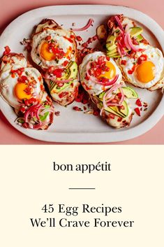 the cover of bon appetit's 45 egg recipes we'll crave forever