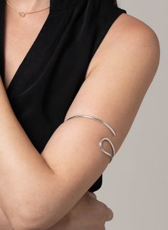 Upper Cuff Bracelet, Simple Arm Band, Open Cuff Bracelet for Women, Arm Bracelet Gift for Her, Upper Arm Jewelry Features- * Made to order * Materials: Brass, and Aluminum * Length: 9" inches * Layaway Plan Available - SKU: CUFF006 For Ready-to-ship items search here, https://etsy.me/39BDvMS Price is for one piece of bangle All silver, gold or platinum pieces are stamped with the metal type on the inside. Feel free to contact me with any questions or requests. IMPORTANT NOTE: UK, France, and Int Adjustable Open Cuff Jewelry For Party, Adjustable Metal Open Cuff Bracelet, Adjustable Flexible Cuff Bracelet As Gift, Adjustable Flexible Cuff Bracelet Gift, Minimalist Cuff Bracelet As Gift, Minimalist Flexible Cuff Bracelet As Gift, Minimalist Flexible Cuff Bracelet For Gifts, Minimalist Silver Flexible Bracelet, Adjustable Bangle Cuff Bracelet