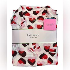 Nwt Kate Spade Pink Heart Pajama Button Down Long Sleeve / Pant Set Size Medium New With Tags , Never Opened Color: Light Pink With Pink / Red/ Maroon Hearts ** Rare Hard To Find Print, No Longer Sold In Kate Spade Stores** Beautiful Rare Heart Print Long Sleeve Pajama Set. Great Gift For Your Loved One For Valentines Day. Print #957 Style #Ks92267tf Retail Tags $78 Material: 90% Polyester / 10% Elastane #Katespade #Gift #Pajamas #Set #Bundle #Pink #Hearts #Valentines #Valentinesday #Nwt #M #Med Women Pjs, Hearts Valentines, Red Maroon, Pink Hearts, Pajamas Set, Long Sleeve Pyjamas, Pant Set, Heart Print, Pink Heart