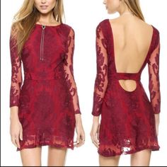 Size Small. Red Lacy Dress With Open Back. Gently Worn, In Good Condition. Make An Offer! Red Backless Dress For Brunch, Red Dress With Back Zipper For Date Night, Red Mini Dress With Back Zipper For Night Out, Red Dress With Back Zipper For Night Out, Maroon Cocktail Dress, White Lace Mini Dress, Sheer Mini Dress, Blazer Mini Dress, Metallic Mini Dresses