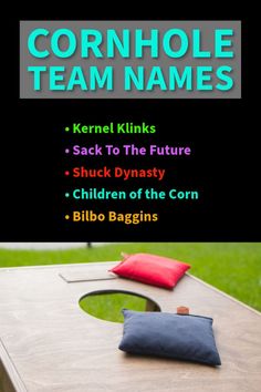 Cool Cornhole Team Names Bags Names, Maize, Grits, Trivia