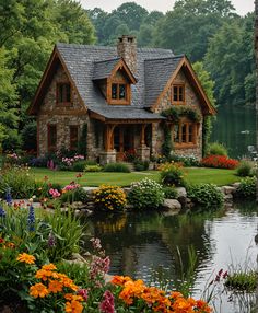 what would you do first? #DreamGetaway Aesthetic Exterior, Stone Homes, Fantasy Buildings, Cottagecore Vibes, Cabin Exterior, Dream Life House, Fairy Cottage, Cottage In The Woods, Fantasy Homes