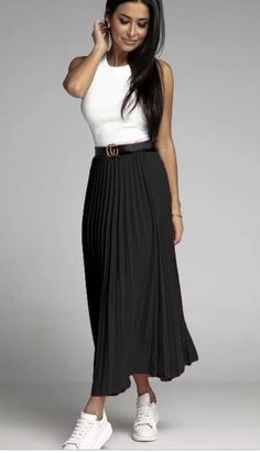 Lange Rok Outfit, Midi Rok Outfit, Fall Maxi Skirt Outfits, Fall Maxi Skirt, Rok Outfit, Pleated Skirt Outfit, Look Legging, Fall Maxi