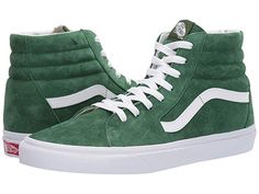 Vans SK8-Hi™ | Zappos.com Green Suede Skate Shoes With Gum Sole, Green Suede Lace-up Skate Shoes, Vans Suede Casual Sneakers, Casual Suede Vans Sneakers, Green Suede Skate Shoes For Streetwear, Green Leather Skate Shoes, Green Leather Skate Shoes For Skateboarding, Sporty Suede Vans Skate Shoes, Suede Lace-up Skate Shoes For Skateboarding