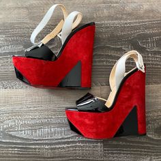 Nearly New, Only Worn Twice! Condition As Pictured. Original Box & Dust Bags Included. Christian Louboutin Shoes, Original Box, Christian Louboutin, Dust Bag, Black And Red, Women Shoes, The Originals, Red, Black