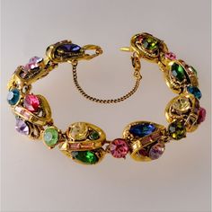 Exquisite Vintage Hollycraft Multi-Color Pastel Rhinestone Bracelet **Will Update With More Info** Jeweled Crystal Costume Bracelet, Vintage Multicolor Stone Bracelets, Multicolor Crystal Jewelry With Jubilee Bracelet, Multicolor Crystal Jubilee Bracelet, Elegant Multicolor Crystal Bracelet With Sparkling Stones, Elegant Multicolor Crystal Bracelet, Elegant Multicolor Crystal Bracelet With Rhinestones, Elegant Multicolor Crystal Rhinestone Bracelet, Elegant Multicolor Crystal Bracelet With Jewels