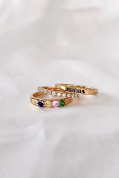 The perfect gift for mom. Choose up to 7 birthstones to complete this one of a kind ring! Mother's Ring, Mothers Ring, Diy Jewelry Holder, Jewelry Holders, Mother Rings, Ring Stack, Dream Engagement, Dream Engagement Rings, Perfect Gift For Mom