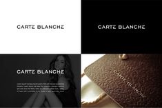 the logo for carte blancche is shown in black, white and gold colors