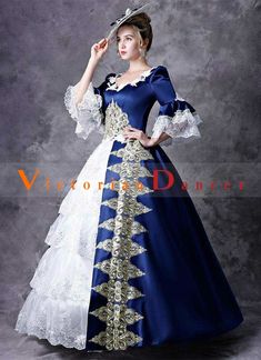 Renaissance Blue Rococo Southern Belle Princess Dress Reenactment Theater Costume   Condition: Brand New  Color: amp;nbsp; As Picture  Material: Satins And Lace  Silhouette: Ball Gown  Sleeve Length: Full Sleeve  Dresses Length:Floor-Length  Neckline: Square-Collar  Decoration: Lace  Style: Vintage   Includes: Dress    amp;nbsp; Victorian Dress Costume, Marie Antoinette Dress, Masquerade Party Dresses, Rococo Baroque, Victorian Era Dresses, Era Victoria, Costume Masquerade, Belle Princess, Antoinette Dress