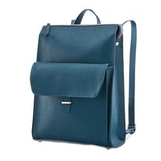 Women's Executive Leather Convertible Backpack | eBags Blue Backpacks, Professional Backpack, Executive Woman, Backpack Free, Computer Backpack, Convertible Backpack, Blue Backpack, Wear To Work, Laptop Backpack