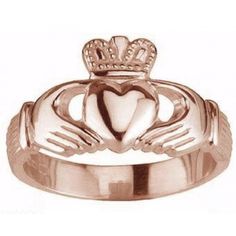 Ladies 14K Rose Gold Silver Claddagh Ring Gold Claddagh Ring, Silver Claddagh Ring, Irish Ring Claddagh, Dolphin Jewelry, Mommy Jewelry, Friend Rings, Friendship Ring, Silver Pendant Lighting, Claddagh Ring