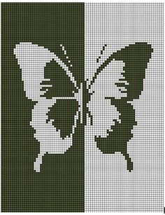 a cross stitch pattern with a butterfly in the middle and an image of a woman's face behind it