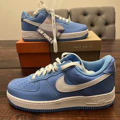 100% Guaranteed Authentic 'Color Of The Month' Limited Edition New With Box Size 7.5 Men's Or Women's 9 Retail Price $150 Style Code: Dm0576-400 Src-96eby138 Light Blue Leather Sneakers With Gum Sole, Blue Leather Nike Air Force 1 For Streetwear, Nike Air Force 1 Blue With Gum Sole, Casual Nike Air Force 1 Blue With Gum Sole, Light Blue Nike Air Force 1 Low-top For Streetwear, Casual Blue Nike Air Force 1 With Gum Sole, Custom Light Blue Leather Nike Sneakers, Nike Air Force 1 Light Blue For Streetwear, Casual Blue Nike Air Force 1 With Rubber Sole