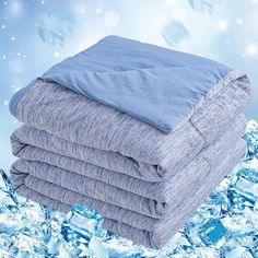 💦【DOUBLE-SIDED COOL BLANKET 】This double-sided cooling blanket are perfect for all seasons. One side is made with unique cooling technology fibers that’ll feel cool and silky, perfect for hot summer; while the other side is 100% cotton fabric, comfortable and soft, perfect for all season 💦【UPGRADE COOLING MATERIAL】Our bed cooling comforter is made of revolutionary Q-Max > 0.45 Japanese Arc-Chill cooling fabric, which can brilliantly absorb body heat and humidity, accelerate moisture evaporation and reduce skin temperature by 2 to 4 ℃, making you cool and comfortable in hot summer! Especially help for hot sleepers to combat night sweats and insomnia 💦【ULTRA-SOFT & BREATHABLE】The cool blanket is filled with 100% dacron fiber to form a 3-D hollow structure with high elasticity and compress Cool Blanket, Cooling Comforter, Cool Comforters, Bed Comforter Sets, Down Comforters, Summer Blanket, Cooling Blanket, Garden Bedding, King Comforter