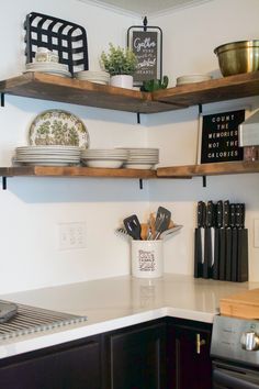 the kitchen counter is clean and ready for us to use