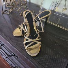 Zara Strappy Sandals Strappy Sandals With 4-inch Heel For Summer, Gold Synthetic Sandals With 4-inch Heel, Strappy Slingback Sandals With 4-inch Heel For Summer, Gold Open Toe Slingback Sandals With 4-inch Heel, Strappy Slingback Sandals With 4-inch Heel For Spring, Gold Slingback Sandals With Heel Strap For Spring, Chic Gold Slingback Sandals For Spring, Strappy Slingback Sandals For Spring Party, Gold Slingback Sandals For Spring Party