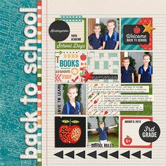 the back to school scrapbook is filled with pictures