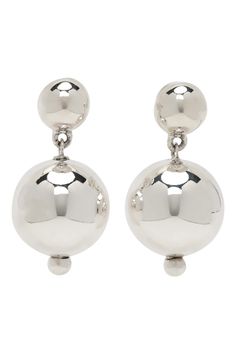 Sophie Buhai: Silver Ball Earrings | SSENSE Ball Drop Earrings, Sophie Buhai, Ball Drop, Ball Earrings, Luxury Streetwear, Designer Fashion, How To Find Out, Pearl Earrings, 925 Sterling Silver