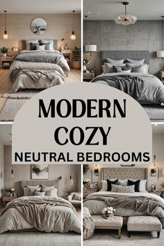 modern cozy neutral bedroom decor ideas