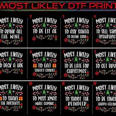 Most Likely To Christmas T-Shirt DTF-Matching Christmas T-Shirt-Custom Most Likely To T-Shirt print-Personalization Most Likely T-Shirt x PeckShirt.  custom most likely,  halloween matching,  happy halloween tee,  likely to halloween,  most likely shirt,  personalization tee,  family matching tee,  most likely to tee,  custom matching tee,  family custom shirt,  most likely tee, custom halloween tee,  custom text shirt ... Halloween Matching, Matching Christmas Shirts, Text Shirt, Matching Tees, Mens Long Sleeve Tee, Custom Shirt, Halloween Tees, Christmas T Shirt, Fall Shirts