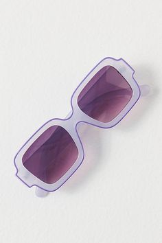 Classic sunglasses with a twist. These playful sunnies are featured in a square-shaped silhouette with a fun outlined frame and gradient-tined lenses. **Features:** Square-shaped design, thick frame with contrast-colored outline, thick temples, gradient-tinted lenses, fixed nose pads **Why We | Shadow Side Square Sunglasses by Free People in Purple Fun Purple Sunglasses For Summer, Fun Purple Summer Sunglasses, Purple Square Frame Sunglasses With Gradient Lenses, Modern Purple Sunglasses With Square Frame, Trendy Purple Sunglasses With Square Frame, Purple Tinted Fun Sunglasses, Fun Purple Tinted Sunglasses, Trendy Purple Square Frame Sunglasses, Modern Purple Square Frame Sunglasses