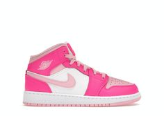 Check out the Jordan 1 Mid Fierce Pink (GS) available on @StockX Berry Pink Jordan 1, Pink 2023, Pink Jordans, 2023 Color, Cute Nike Outfits, Preppy Shoes, Western Wear Outfits, Cute Nike Shoes, Jordan Sneakers